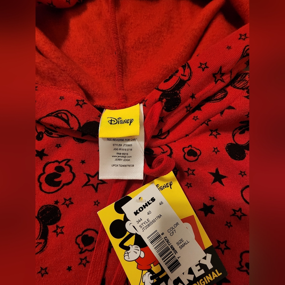 Disney 90 Years of Mickey Red and Black Mickey Mouse Hoodie. Size Small. Womens - Picture 4 of 11
